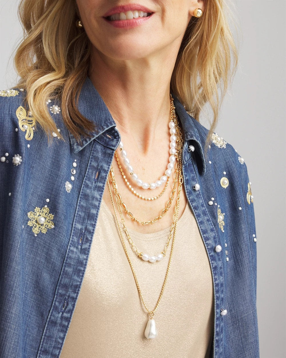 Chico's - Convertible Pearl Multistrand Necklace