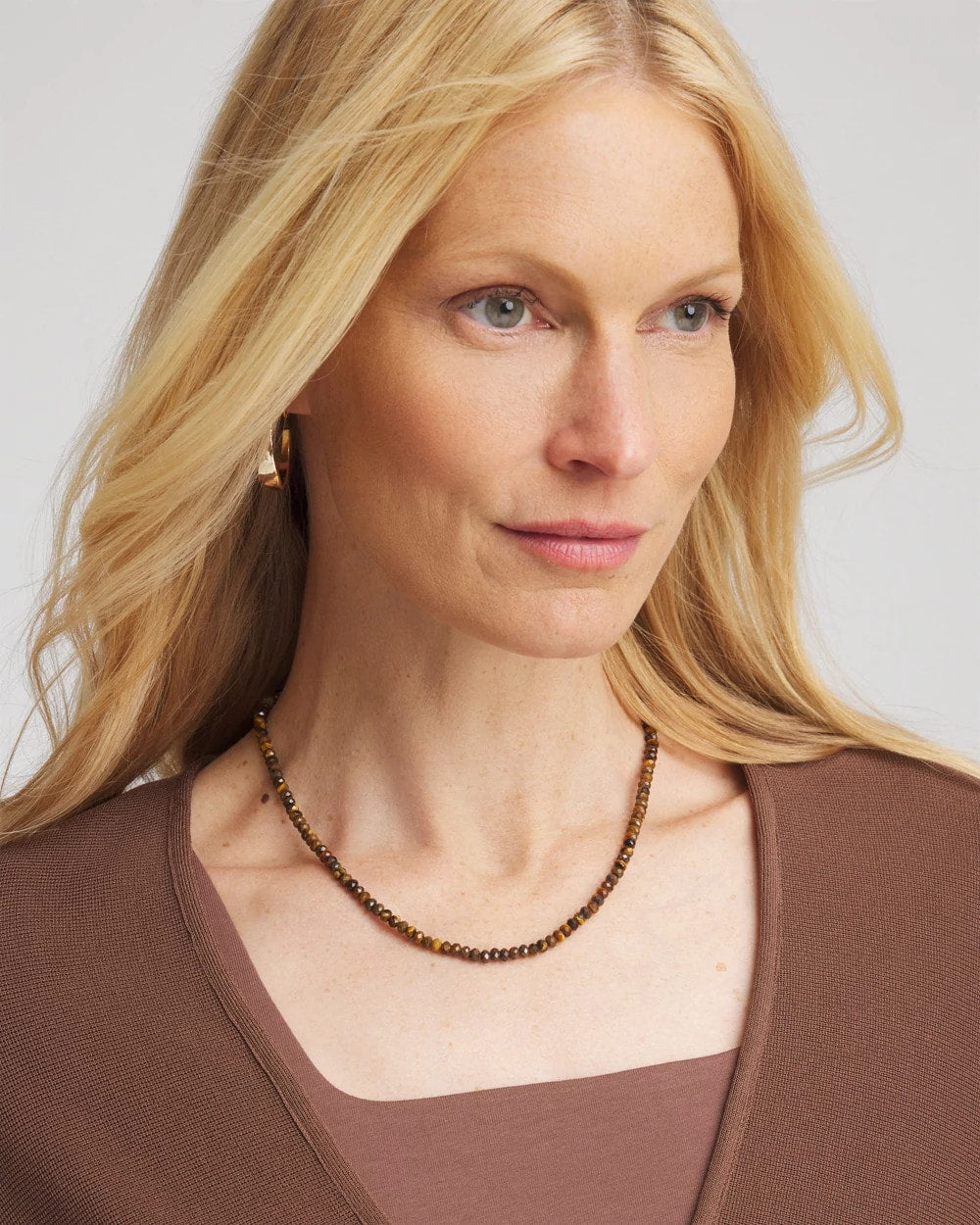 Chico's - Genuine Tiger's Eye Stone Necklace