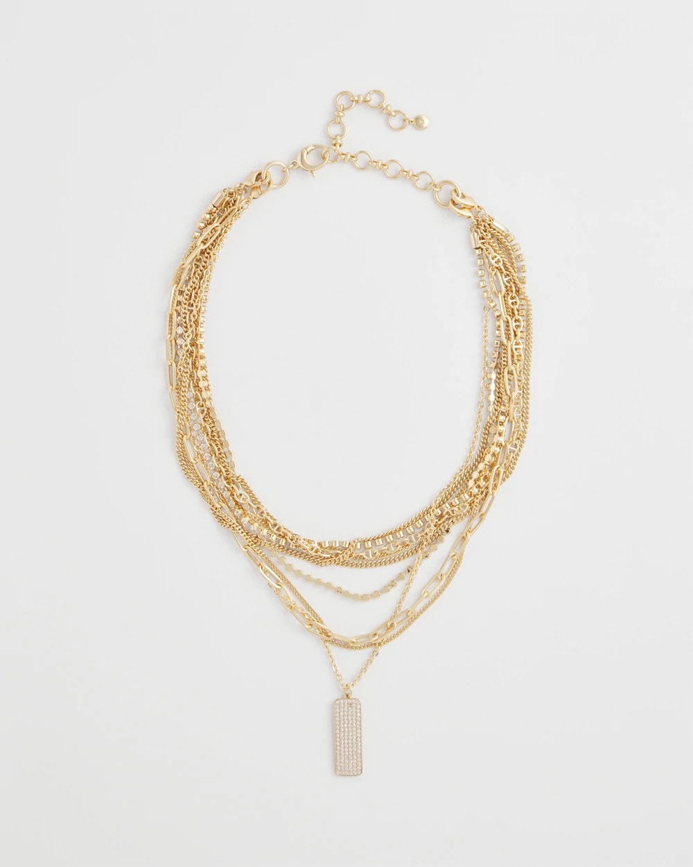 Chico's - Convertible Gold Pave Pendant Necklace
