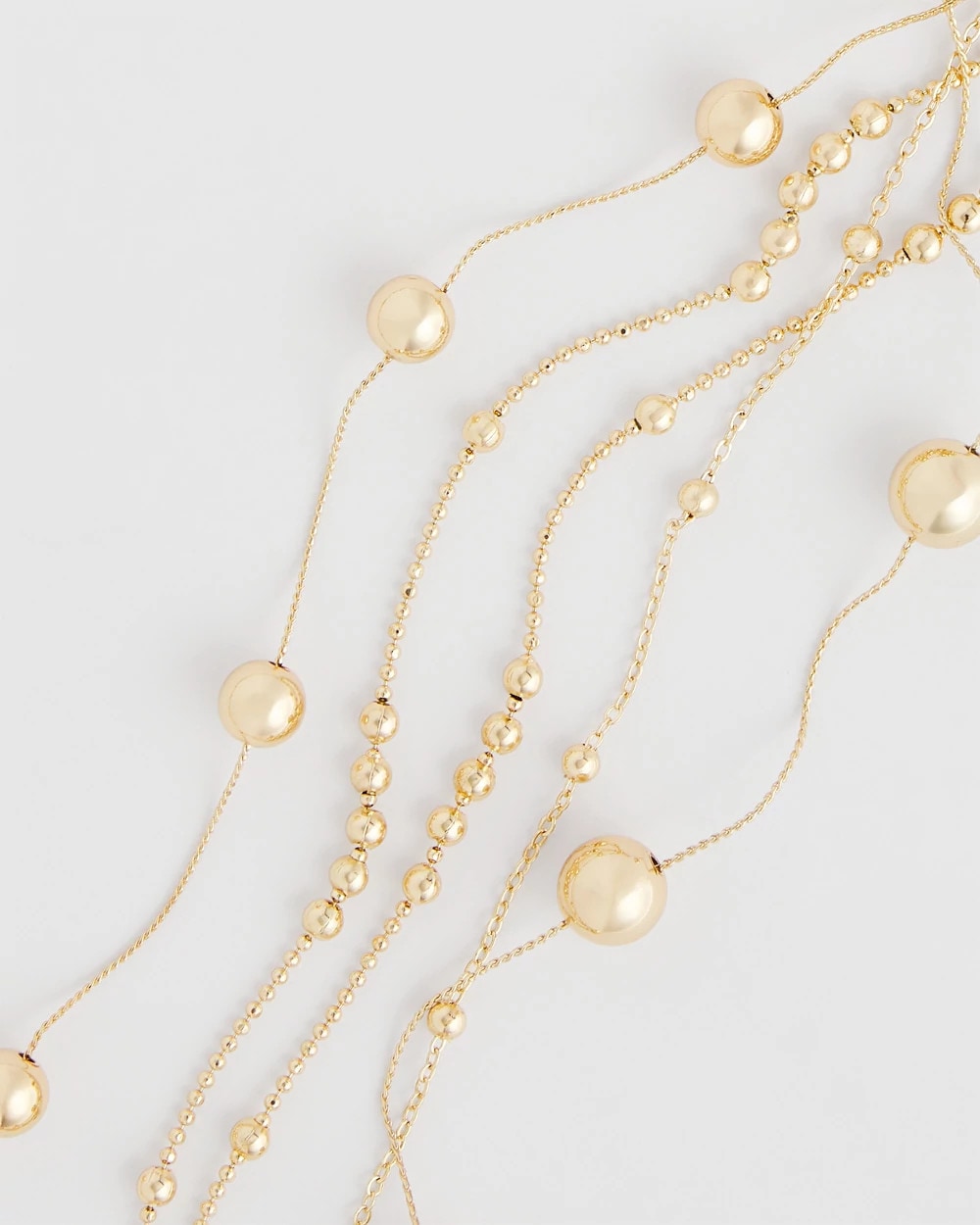 Chico's - Multistrand Beaded Goldtone Necklace