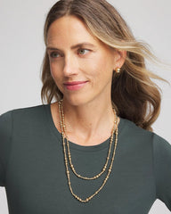 Chico's - Goldtone Long Beaded Necklace
