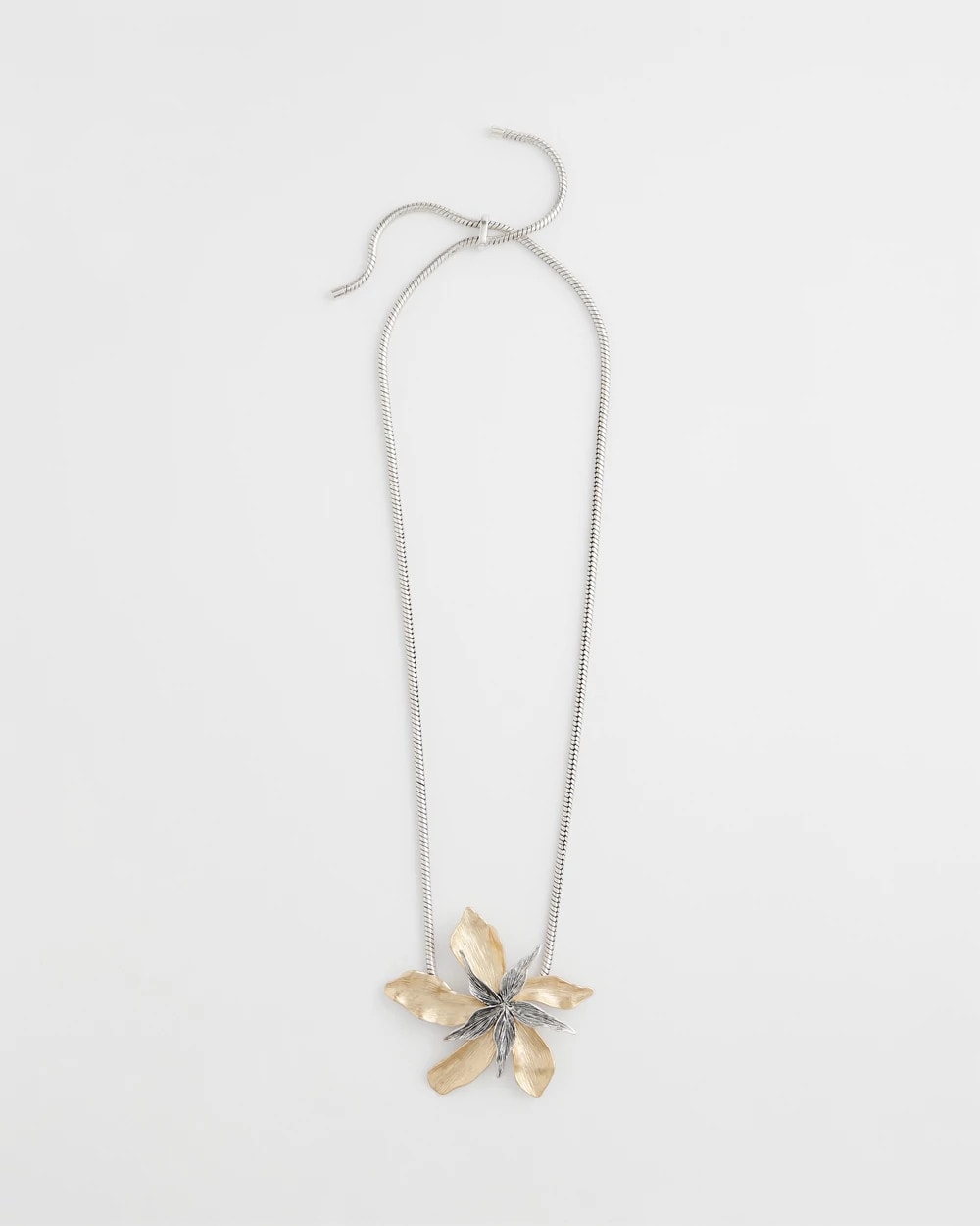 Chico's - Chico's Originals Mixed Metal Flower Pendant Necklace