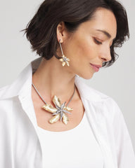 Chico's - Chico's Originals Mixed Metal Flower Pendant Necklace