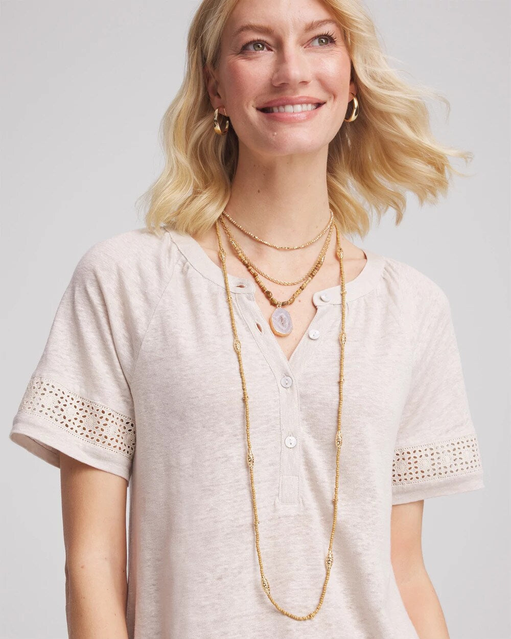 Chico's - Convertible Agate Pendant Necklace