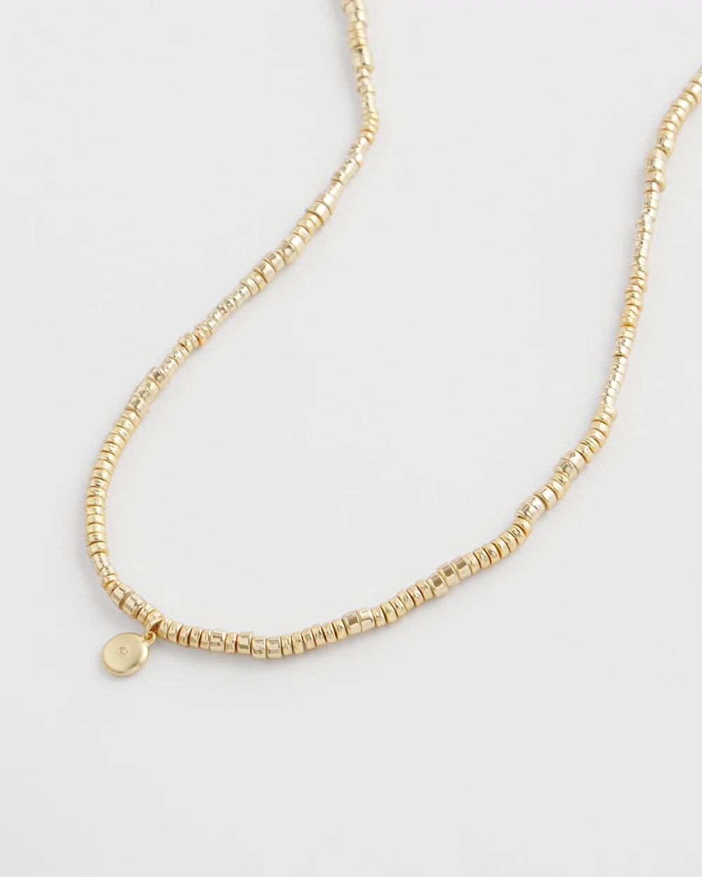 Chico's - Long Goldtone Seed Bead Necklace