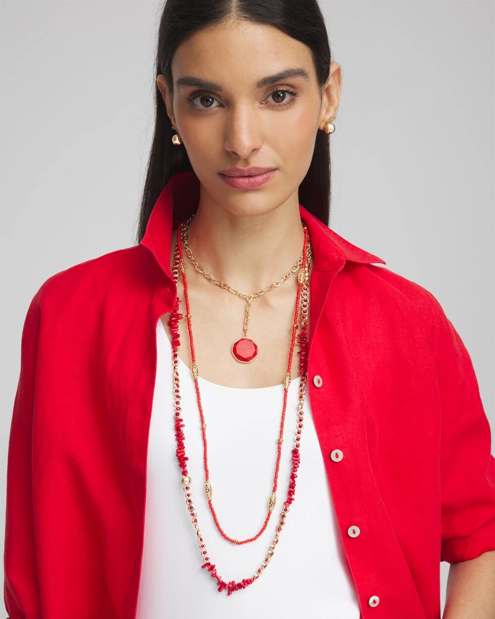 Chico's - Convertible Beaded Pendant Necklace