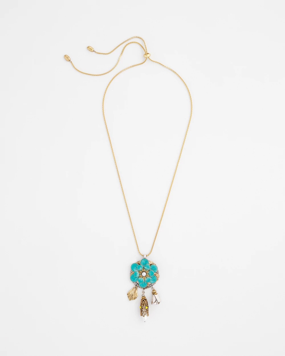 Chico's - Adjustable Flower Charm Pendant Necklace