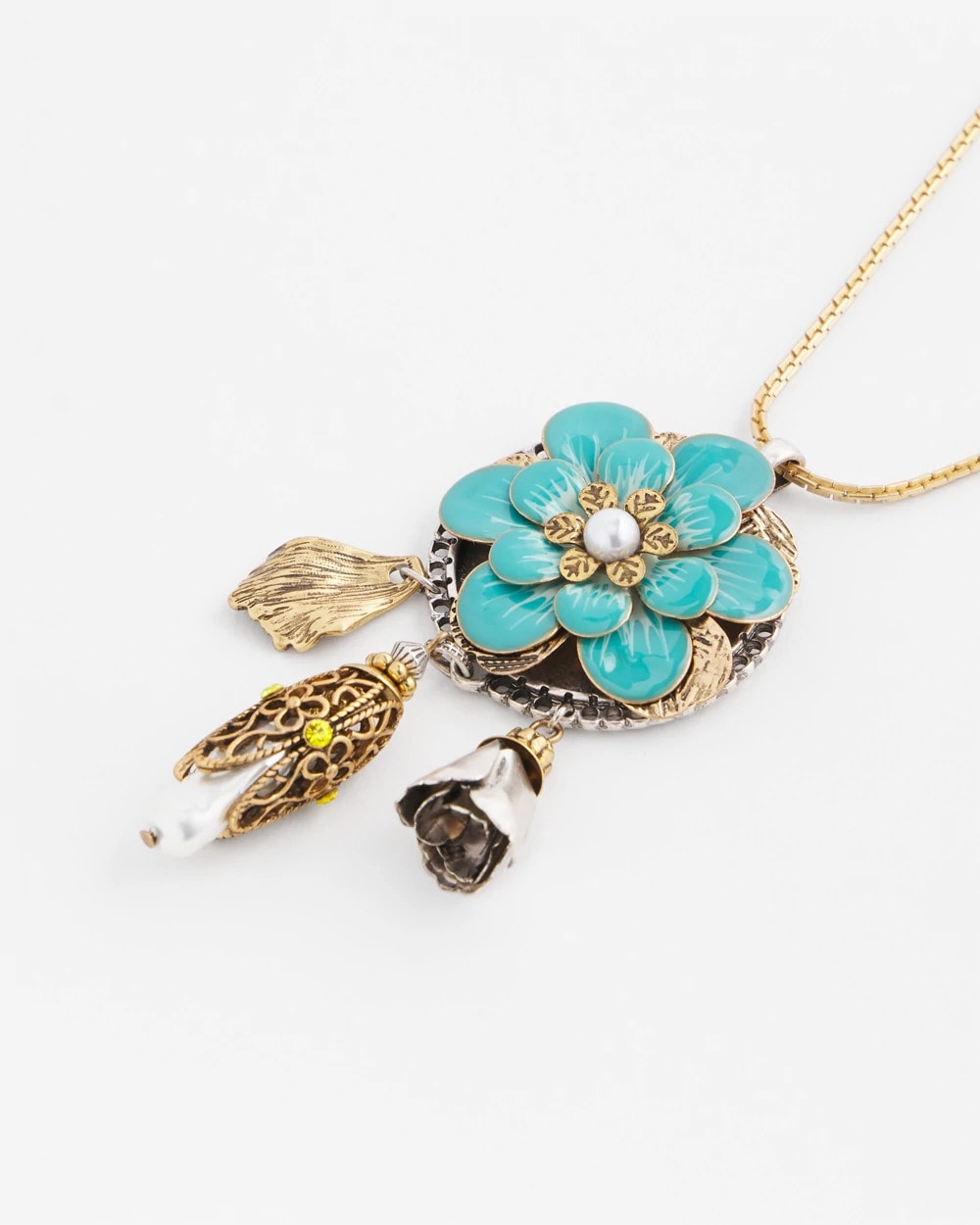 Chico's - Adjustable Flower Charm Pendant Necklace