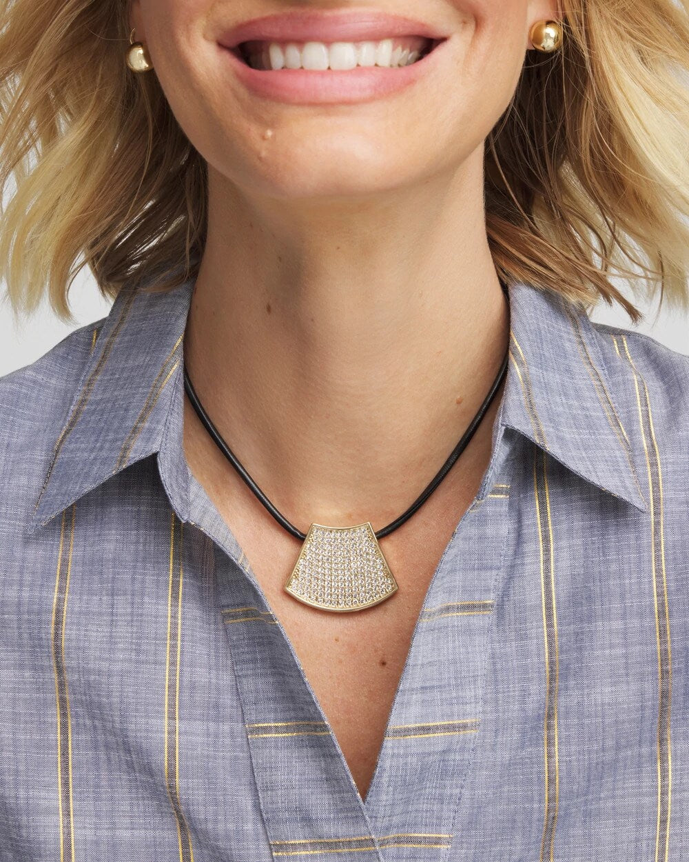 Chico's - Gold Glitz Pendant Necklace