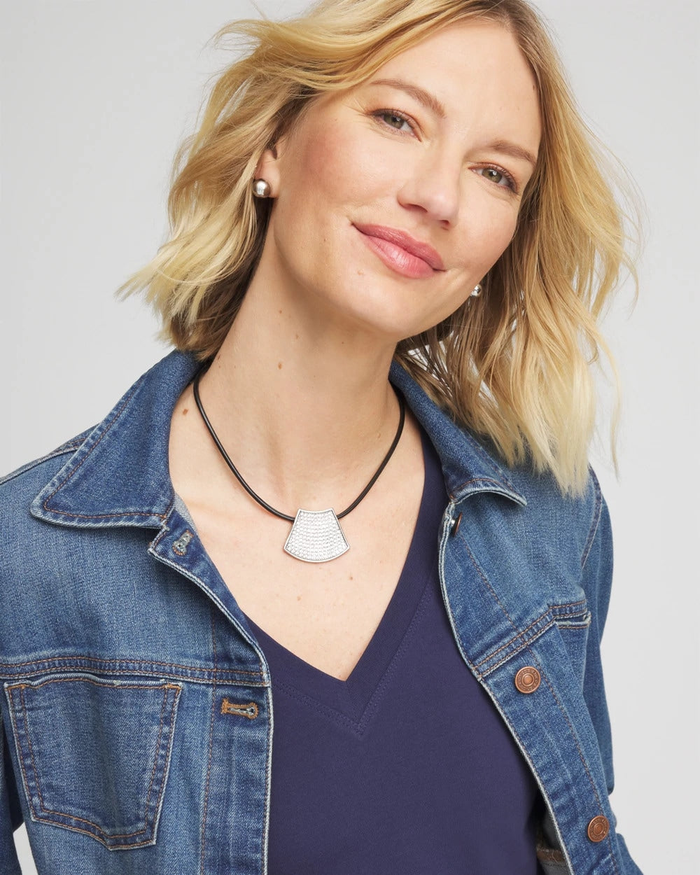 Chico's - Silver Glitz Pendant Necklace