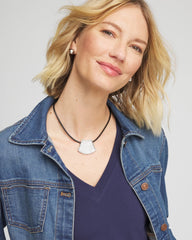 Chico's - Silver Glitz Pendant Necklace