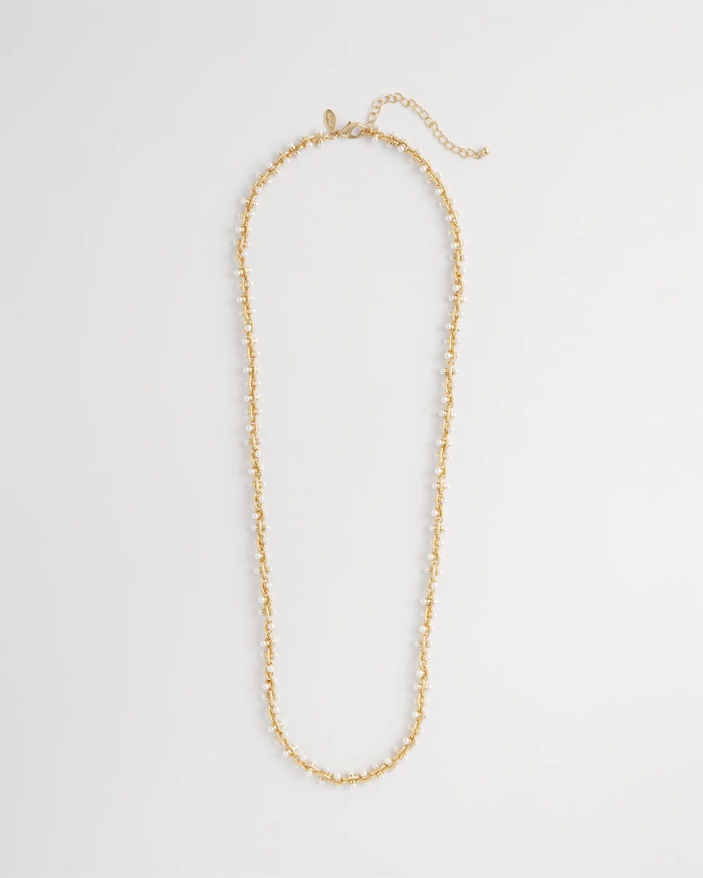 Chico's - Faux Pearl Single-Strand Link Chain Necklace
