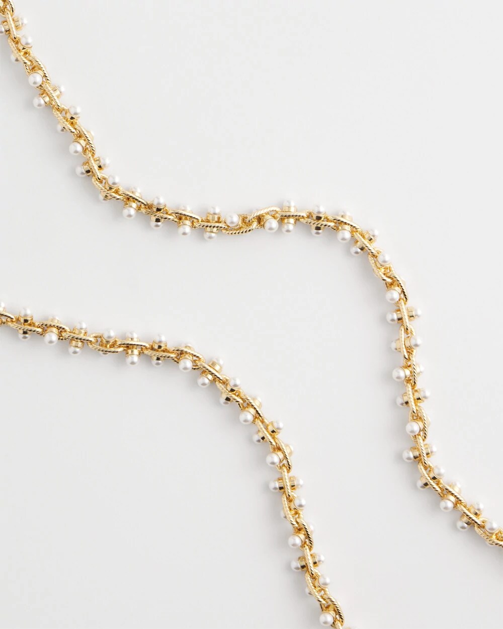 Chico's - Faux Pearl Single-Strand Link Chain Necklace