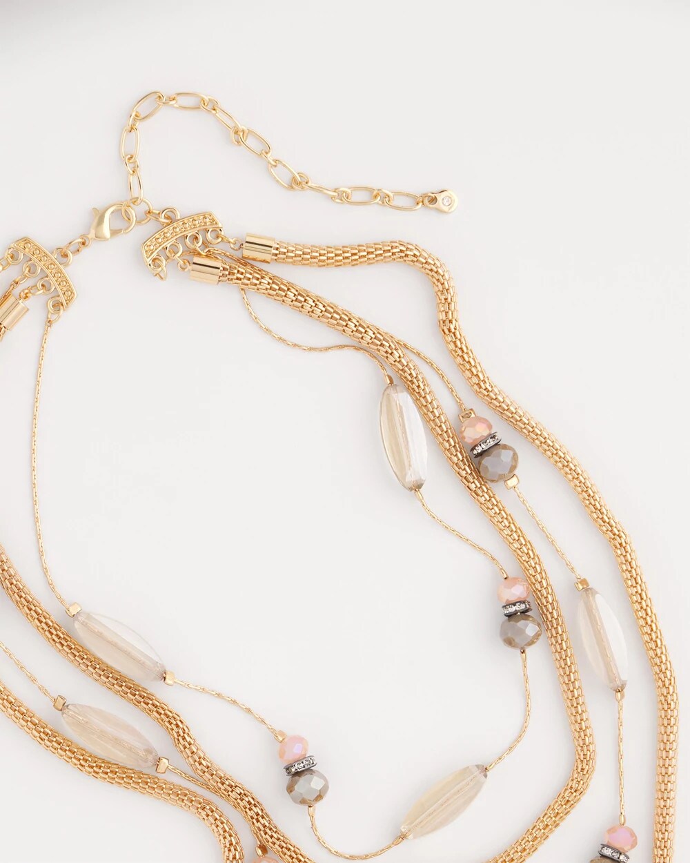 Chico's - Multistrand Gold & Pink Tone Necklace