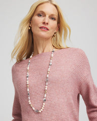 Chico's - Pink Art Deco Beaded Necklace
