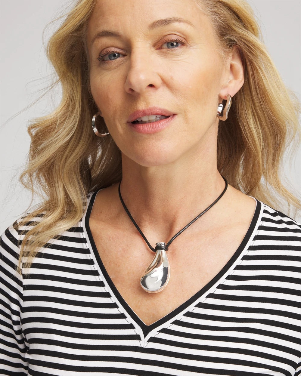 Chico's - Silvertone Adjustable Pendant Necklace