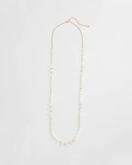 Chico's - White Beaded Single Strand Necklace