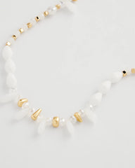 Chico's - White Beaded Single Strand Necklace