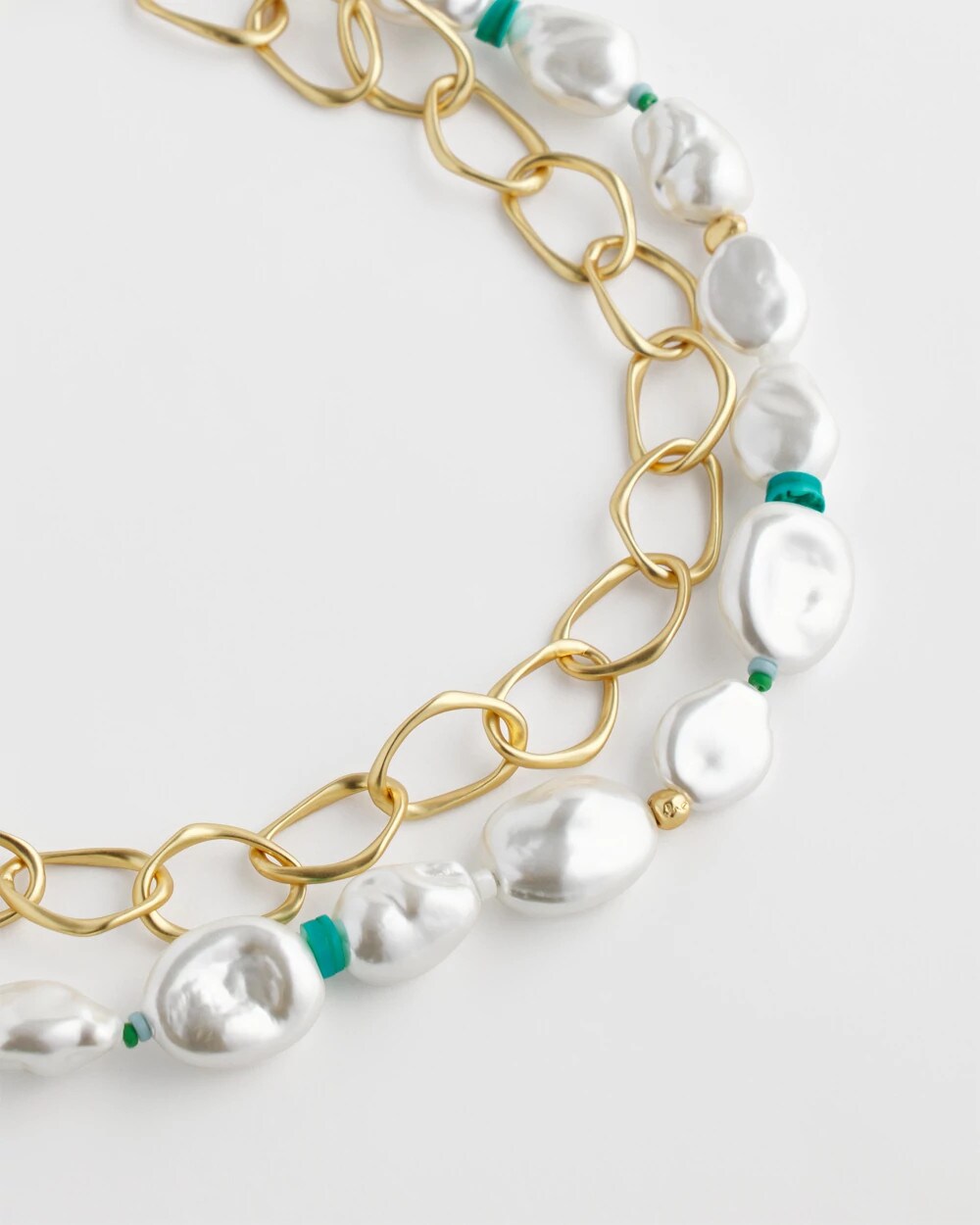 Chico's - Pearlescent Goldtone Collar Necklace