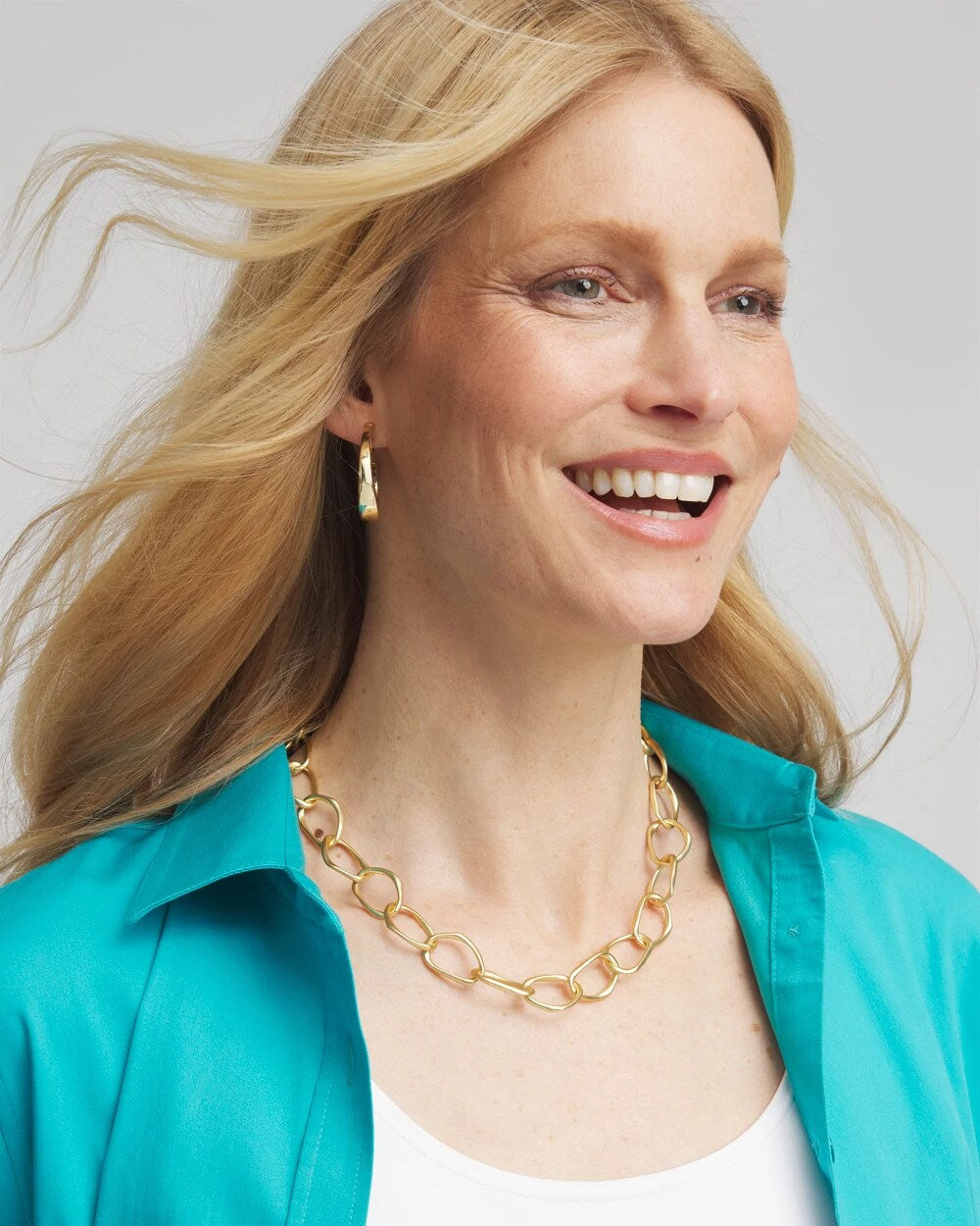 Chico's - Pearlescent Goldtone Collar Necklace