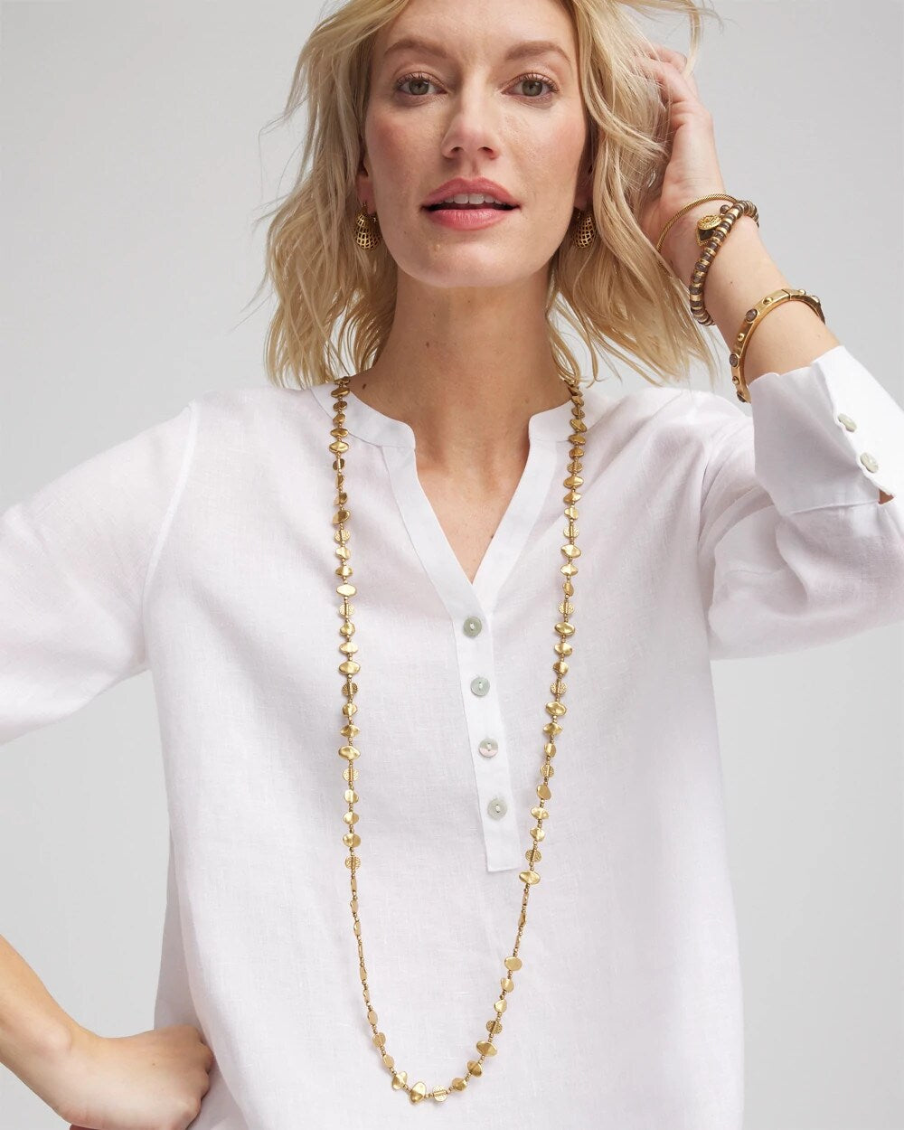 Chico's - Gold Nugget Single Strand Necklace