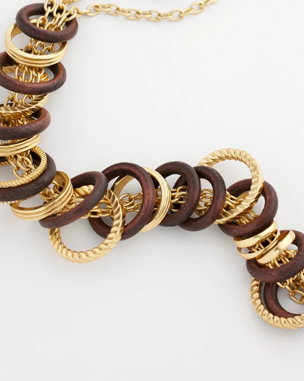 Chico's - Wood & Gold Short Necklace