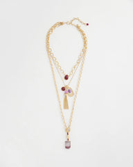 Chico's - Convertible Three-Strand Stone Pendant Necklace