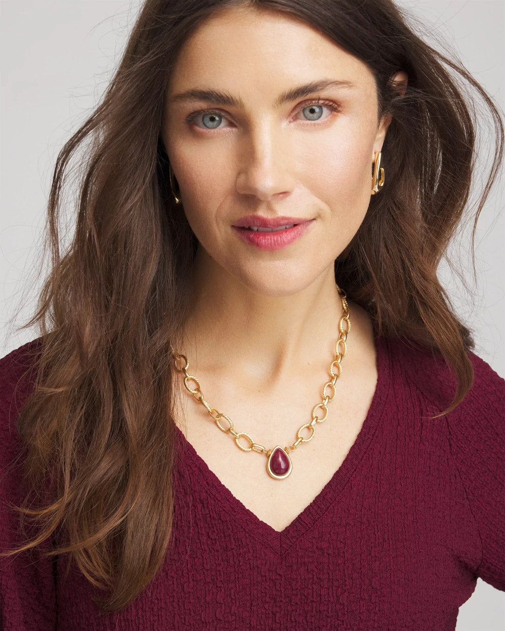 Chico's - Convertible Three-Strand Stone Pendant Necklace