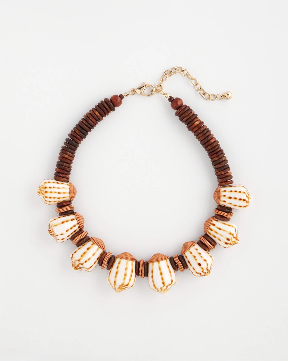 Chico's - Shell & Wood Bib Necklace