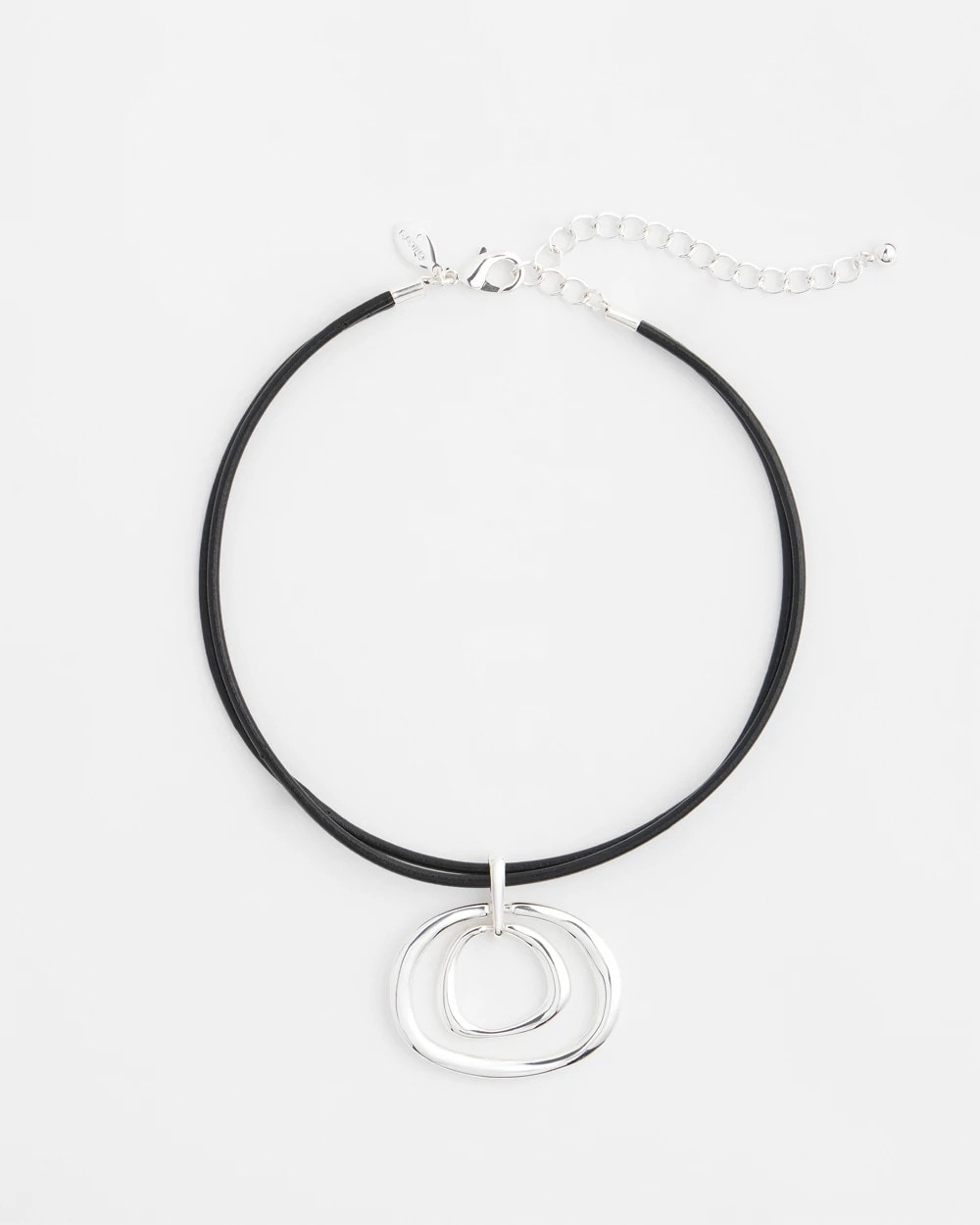 Chico's - Silver Tone Rings Pendant Necklace