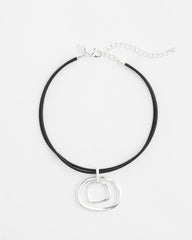 Chico's - Silver Tone Rings Pendant Necklace