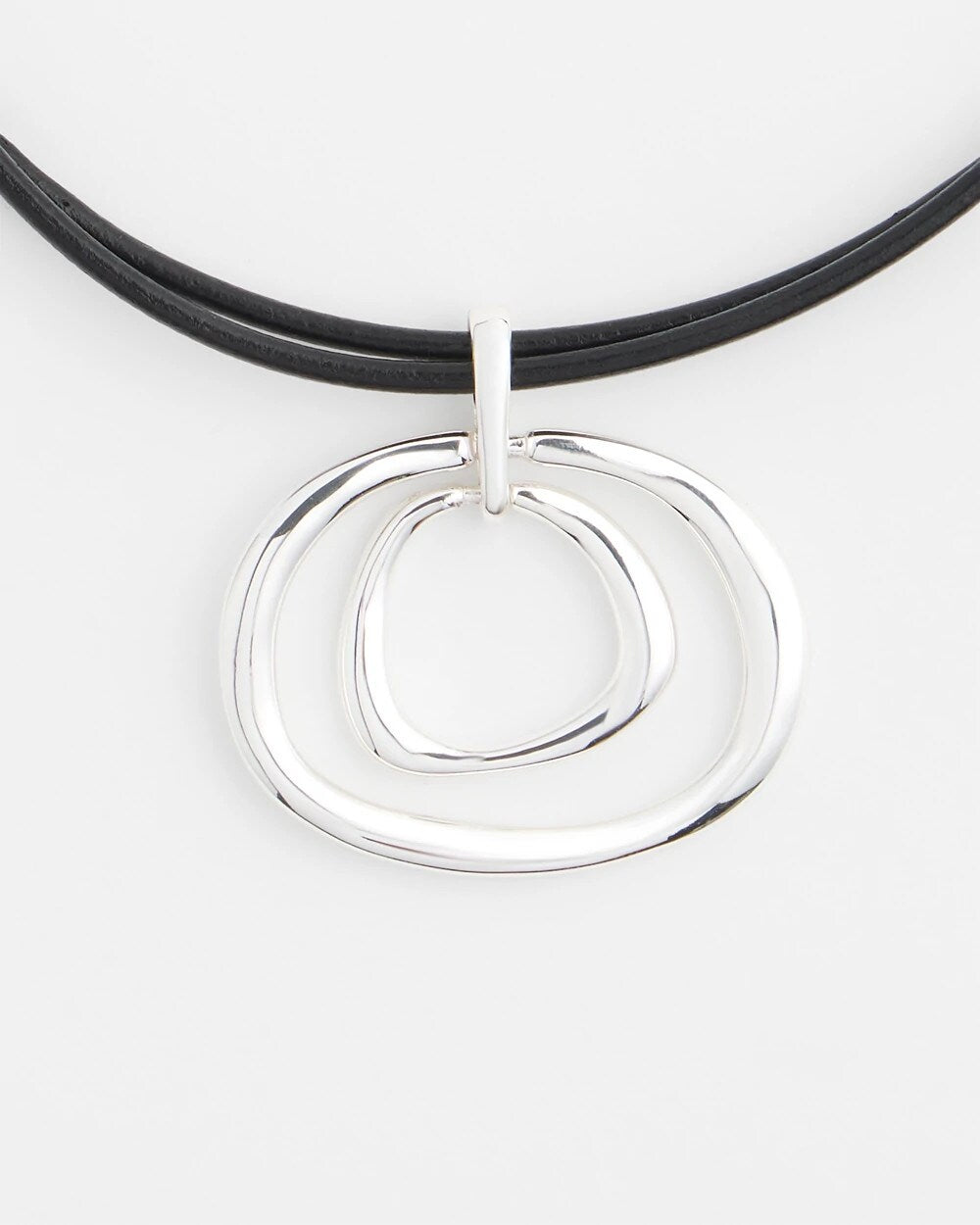 Chico's - Silver Tone Rings Pendant Necklace