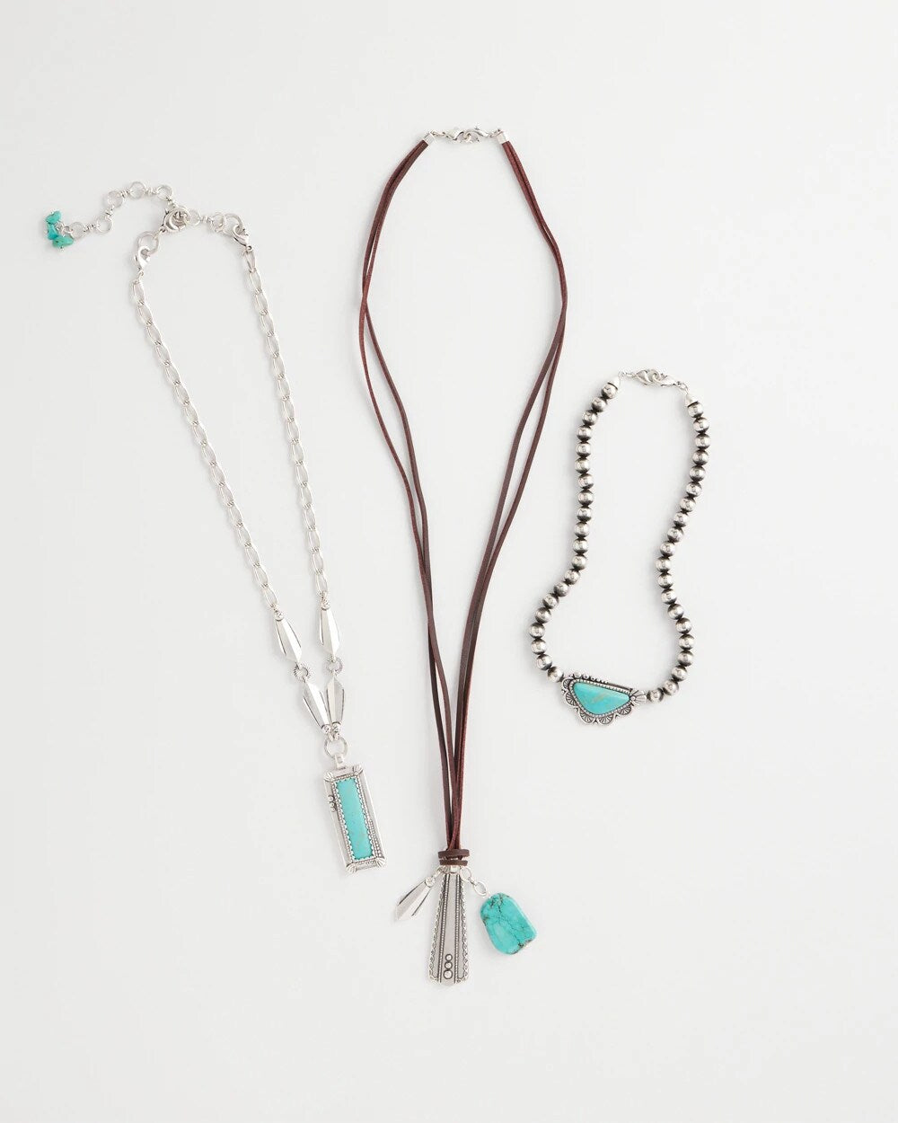 Chico's - Convertible Turquoise & Charms Motif Necklace