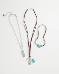 Chico's - Convertible Turquoise & Charms Motif Necklace