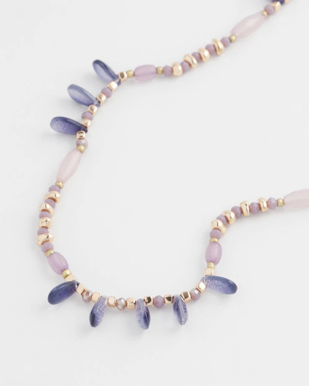 Chico's - Purple Beaded Single Strand Necklace