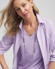 Chico's - Purple Beaded Single Strand Necklace