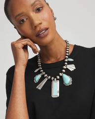 Chico's - Chico's Originals Turquoise & Charms Motif Collar Necklace