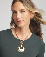 Chico's - Goldtone Toggle Pendant Necklace