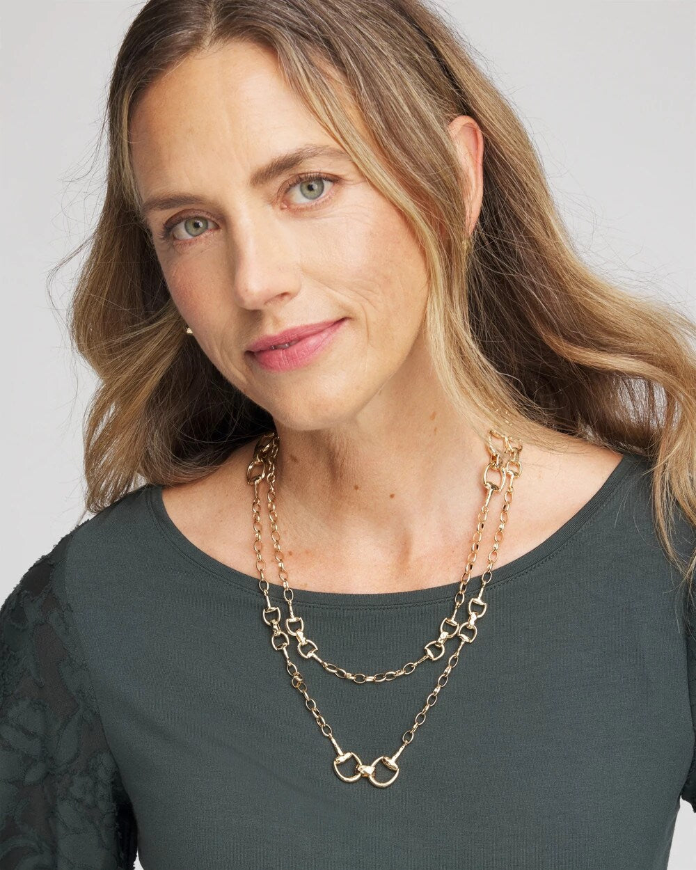 Chico's - Equestrian Horsebit Long Link Necklace