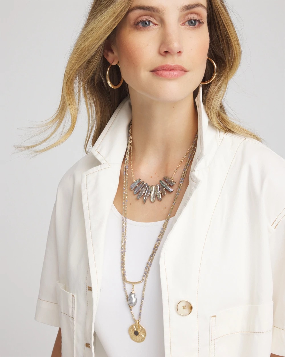 Chico's - Convertible Abalone Pendant Necklace