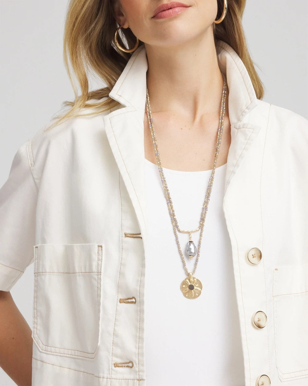 Chico's - Convertible Abalone Pendant Necklace