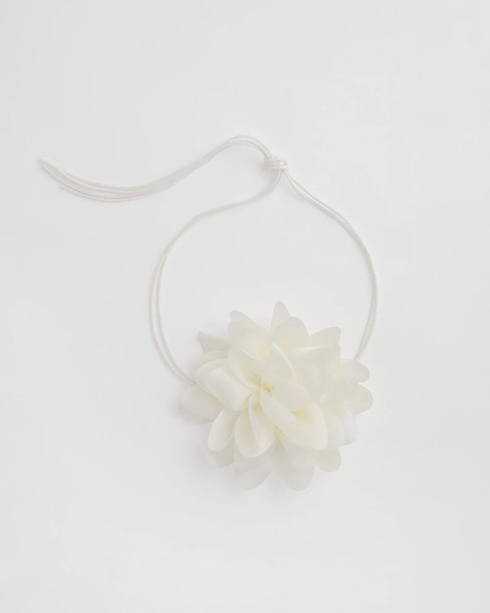 Chico's - White Flower Tie Choker Necklace