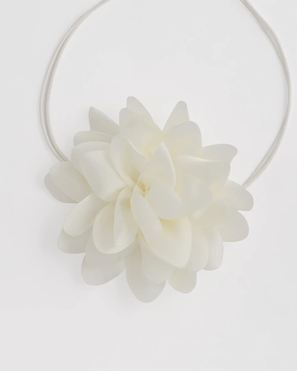 Chico's - White Flower Tie Choker Necklace
