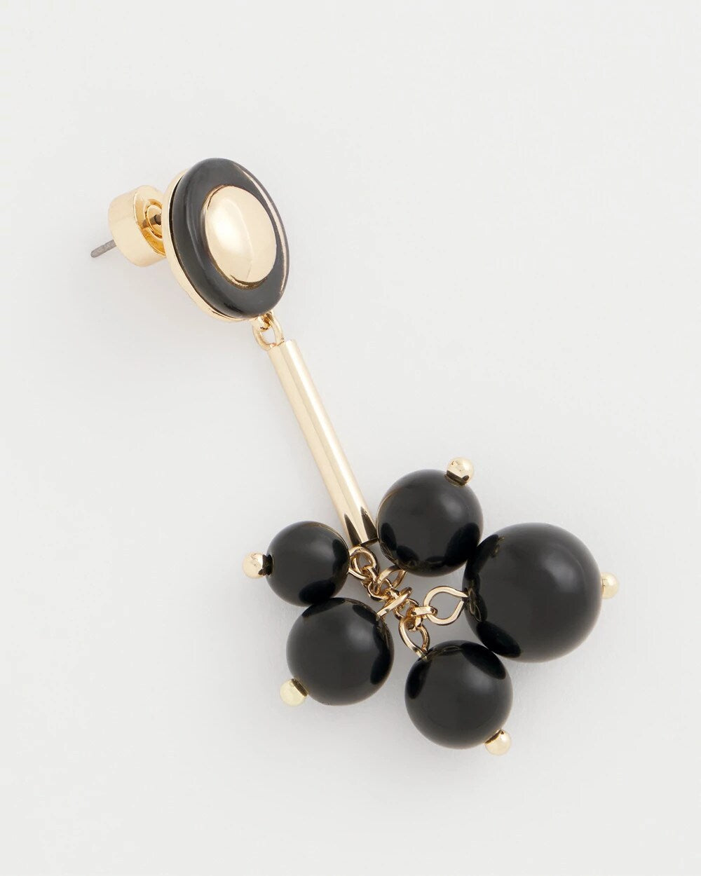 Chico's - Linear Black Bead Cluster Earrings