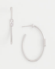 Chico's - Silver Oval Hoop Earrings