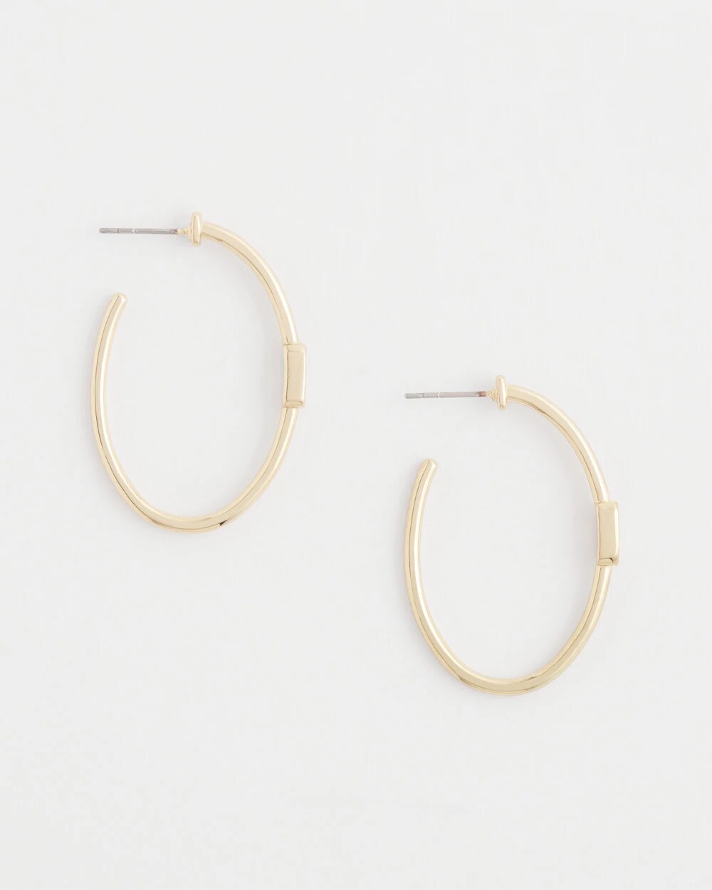 Chico's - Gold Oval Hoop Earrings