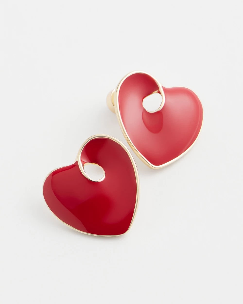 Chico's - Red Enamel Heart Stud Earrings