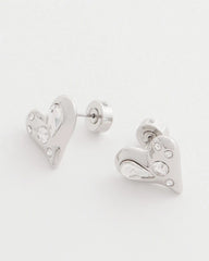 Chico's - Mini Bejeweled Heart Stud Earrings