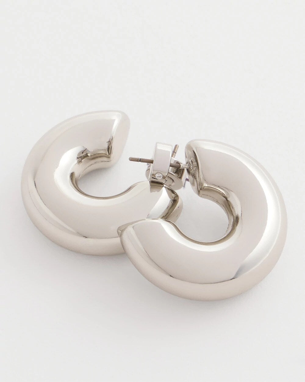 Chico's - Silver Puff Hoop Earrings