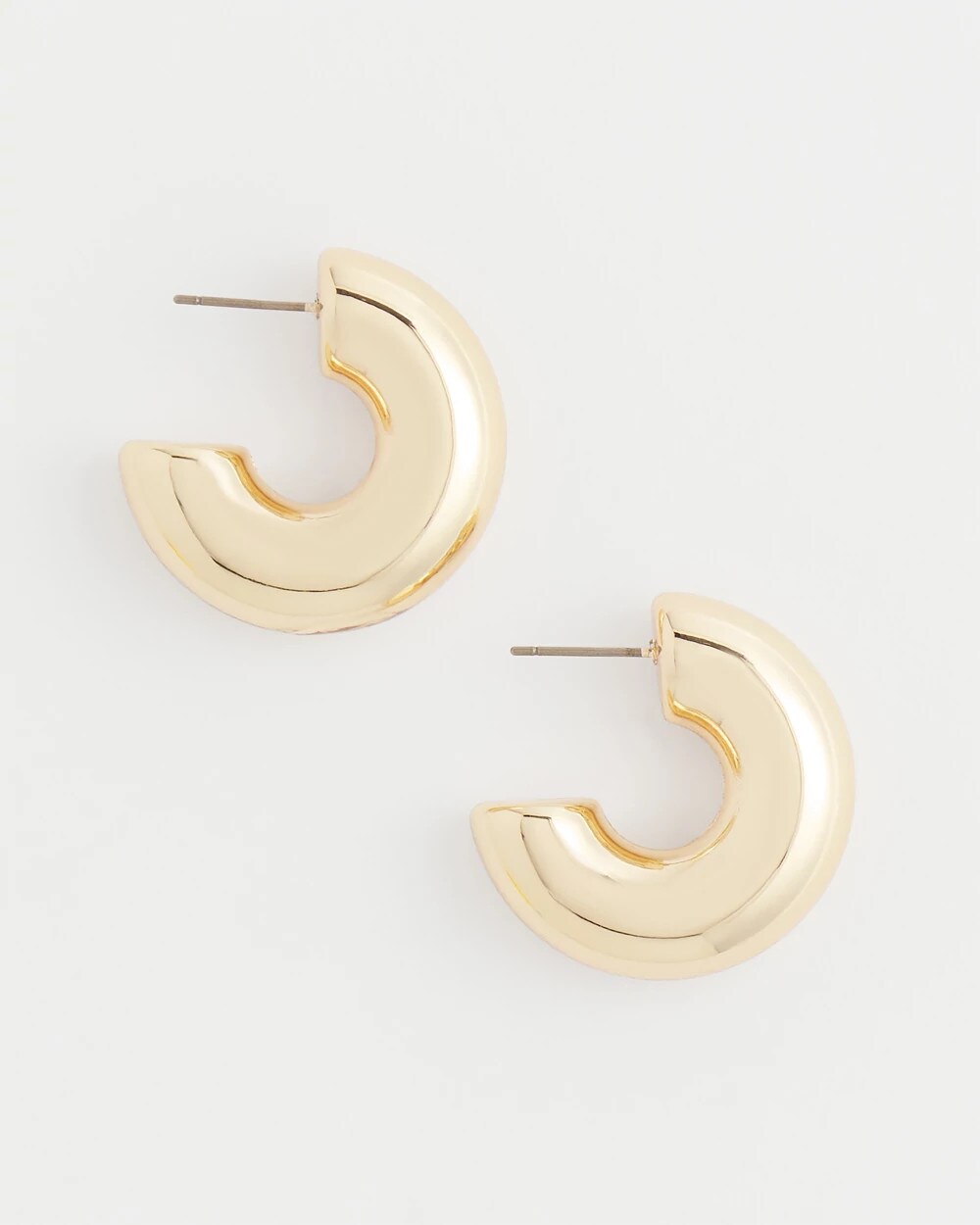 Chico's - Gold Puff Hoop Earrings